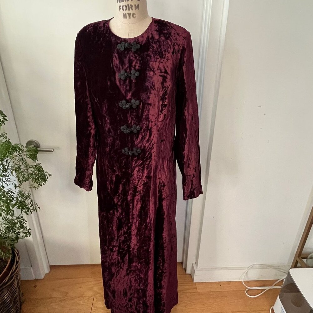 Vintage Liz Claiborne Burgundy Velvet Dress Size 12